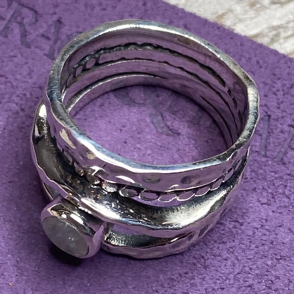 Grace & Heart G&H BEACHCOMBER Ring SIZE 8 .925 SS MOONSTONE BRAND NEW TOP SELLER